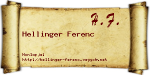 Hellinger Ferenc névjegykártya